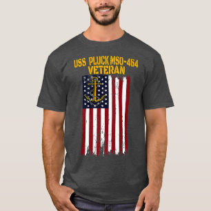 USS Pluck MSO464 Minesweeper Warship Veteran Fathe T-shirt