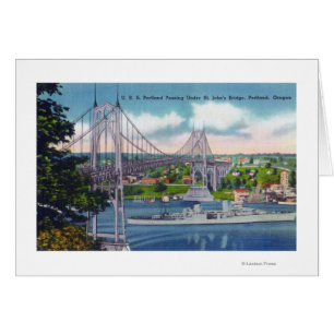 USS Portland passeert onder Sint John's Bridge