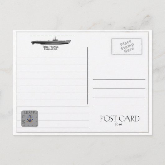USS QUILLBACK SS-424 SUBMARINE Briefkaart (Achterkant)