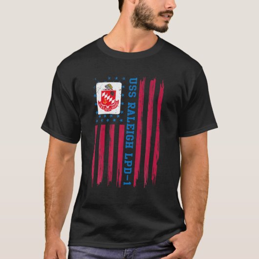 USS Raleigh LPD-1 Amfibietransportdok schip V T-shirt (Voorkant)