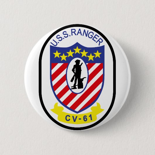USS Ranger (CV-61) Ronde Button 5,7 Cm (Voorkant)