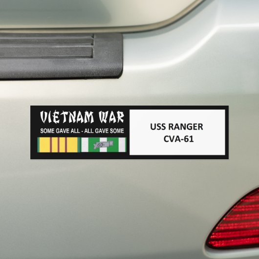 USS RANGER VIETNAM WAR VETERAN BUMPERSTICKER (Op auto)