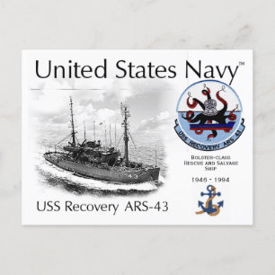 USS RECOVERY ARS-43 REDDING EN BERGING SHI- POSTC BRIEFKAART