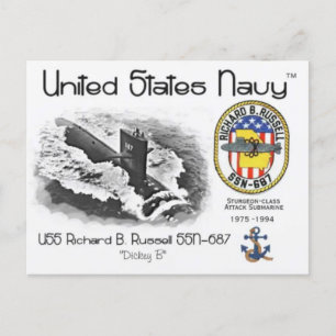 USS RICHARD B. RUSSELL SSN-687 SUBMARINE Briefkaar Briefkaart