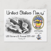 USS RICHARD B. RUSSELL SSN-687 SUBMARINE Briefkaar Briefkaart (Voorkant)