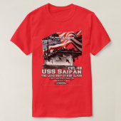 USS Saipan CVL48 lichte vliegtuigen drager veteran T-shirt (Design voorkant)
