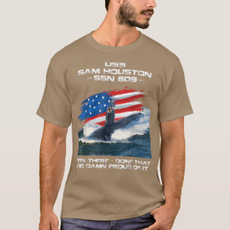 USS Sam Houston SSN609 American Flag Submarine Vet T-shirt