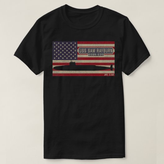 USS Sam Rayburn SSBN-635 Nuclear Submarine America T-shirt (Design voorkant)