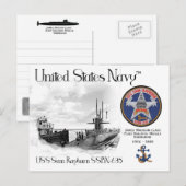 USS SAM RAYBURN SSBN-635 ONDERZEEËR - BRIEFKAART (Voorkant / Achterkant)