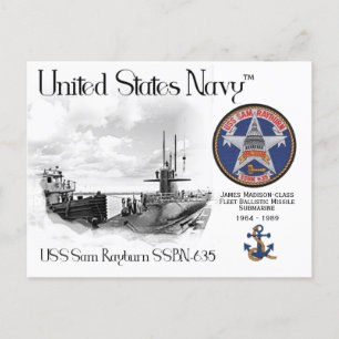USS SAM RAYBURN SSBN-635 ONDERZEEËR - BRIEFKAART
