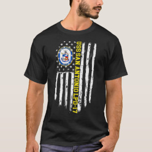 USS San Antonio LPD17 Amerikaanse vlag T-shirt
