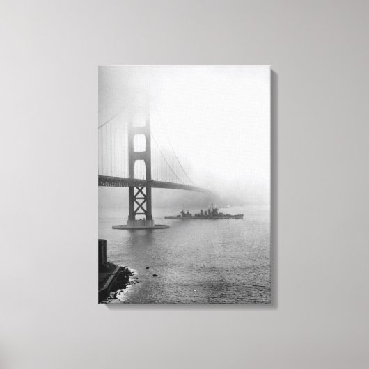 USS San Francisco Golden Gate Bridge Canvas Afdruk (Voorkant)