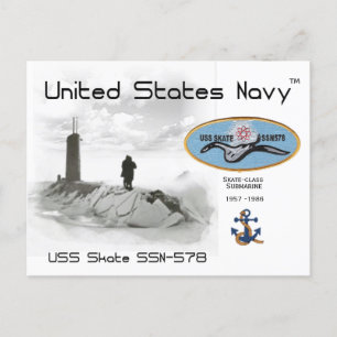 USS SCHAATS SSN-578 ONDERZEEËR - BRIEFKAART