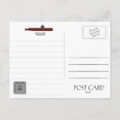 USS SCHAATS SSN-578 ONDERZEEËR - BRIEFKAART (Achterkant)