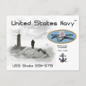 USS SCHAATS SSN-578 ONDERZEEËR - BRIEFKAART (Voorkant)