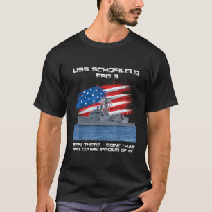 USS Schofield FFG 3 klasse fregat Amerikaanse vlag T-shirt