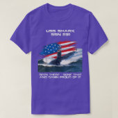 USS Shark SSN591 American Flag Submarine Veteran X T-shirt (Design voorkant)