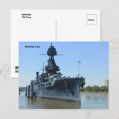 USS slagschip Texas ansichtkaart Briefkaart (Voorkant / Achterkant)