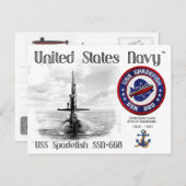 USS SPADEFISH SSN-668 ONDERZEEËR BRIEFKAART (Voorkant / Achterkant)