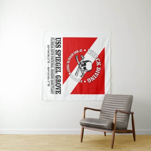 USS Spiegel Grove (beste wrakken) Wandkleed (In Situ (horizontaal))