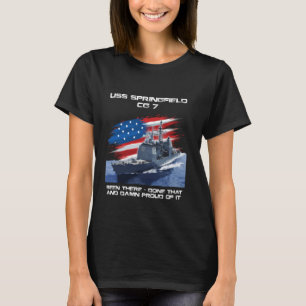 USS Springfield CG-7 Class Cruiser Amerikaanse Vla T-shirt