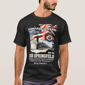 USS Springfield SSN761 onderzeebootveteranen T-shirt