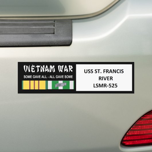 USS ST. FRANCIS RIVER LSMR-525 BUMPERSTICKER (Op auto)