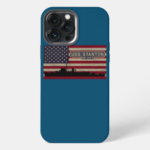 USS Stanton DE 247 WW2 Schip Amerikaanse Vlag iPhone 13 Pro Max Hoesje