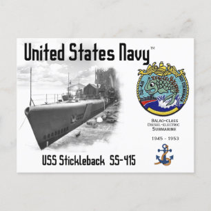 USS STICKLEBACK SS-415 ONDERZEEËR BRIEFKAART