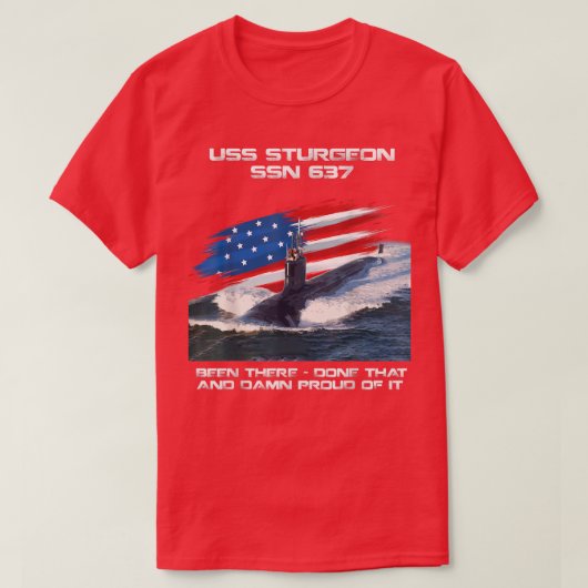 USS Sturgeon SSN637 American Flag Submarine Vetera T-shirt (Design voorkant)