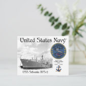USS SYLVANIA  ATS-2  COMBAT STORES SHIP      BRIEFKAART (Staand voorkant)