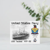 USS TAWASA ATF-92 FLEET TUG BRIEFKAART (Staand voorkant)