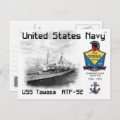 USS TAWASA ATF-92 FLEET TUG BRIEFKAART (Voorkant / Achterkant)