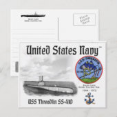 USS THREADFIN SS-410 SUB - Briefkaart (Voorkant / Achterkant)