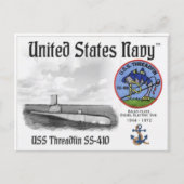 USS THREADFIN SS-410 SUB - Briefkaart (Voorkant)
