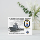 USS TICONDEROGA CG-47 CRUISER - BRIEFKAART (Staand voorkant)