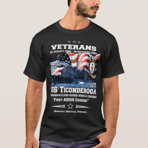 USS Ticonderoga DDGCG47 kruiser T-shirt