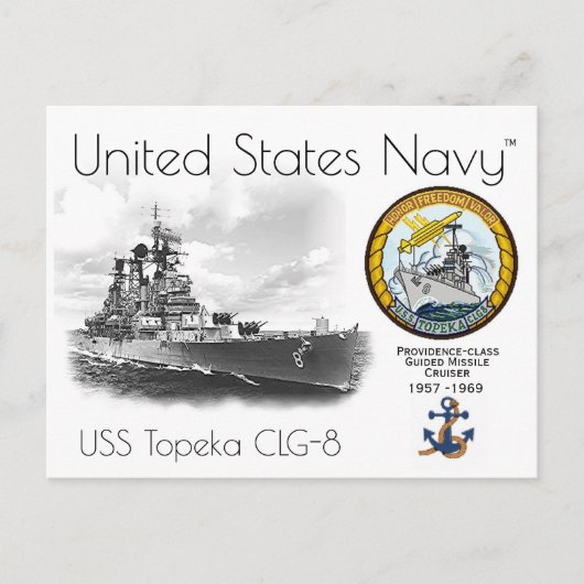 USS TOPEKA CLG-8 CRUISER BRIEFKAART A (Voorkant)