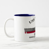 USS Tripoli, LPH-10, aanpasbare datums die worden  Tweekleurige Koffiemok (Links)