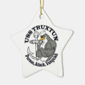 USS TRUXTUN kerstversiering Keramisch Ornament (Links)