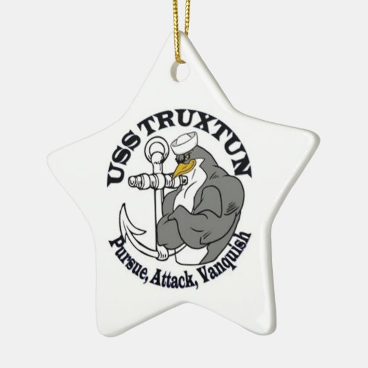 USS TRUXTUN kerstversiering Keramisch Ornament (Links)