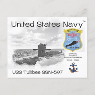 USS TULLIBEE SSN-597 ONDERZEEËR - BRIEFKAART