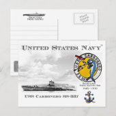 USS USS CARBONERO SS-337 SUBMARINE - BRIEFKAART (Voorkant / Achterkant)