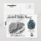USS USS QUILLBACK SS-424 SUBMARINE - BRIEFKAART (Voorkant / Achterkant)