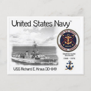 USS USS RICHARD E. KRAUS DD-849 Briefkaart Postcar