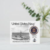 USS USS RICHARD E. KRAUS DD-849 Briefkaart Postcar (Staand voorkant)