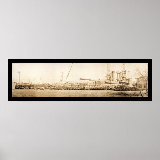USS Utah Crew Foto 1912 Poster (Voorkant)