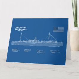 USS Vesuvius - Schip Blauwdruk Plannen ABD Bedankkaart