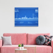 USS Vesuvius - Schip Blauwdruk Plannen ABD Canvas Afdruk (Insitu (Woonkamer))