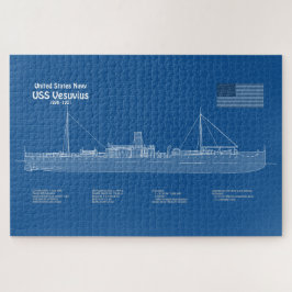 USS Vesuvius - Schip Blauwdruk Plannen ABD Legpuzzel
